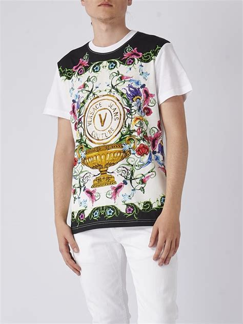 versace jeans crew neck logo t shirt white|Versace Jeans bodysuit.